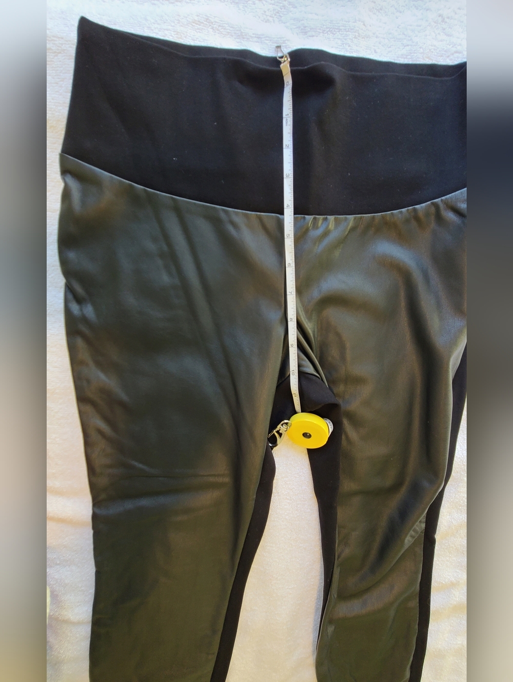 Stork&Babe Faux Leather Front Maternity Leggings Black Size M - Picture 5 of 8